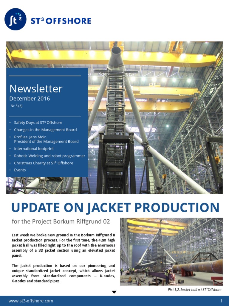 Jacket Production Update - Dec 2016 | PDF | Science & Mathematics ...