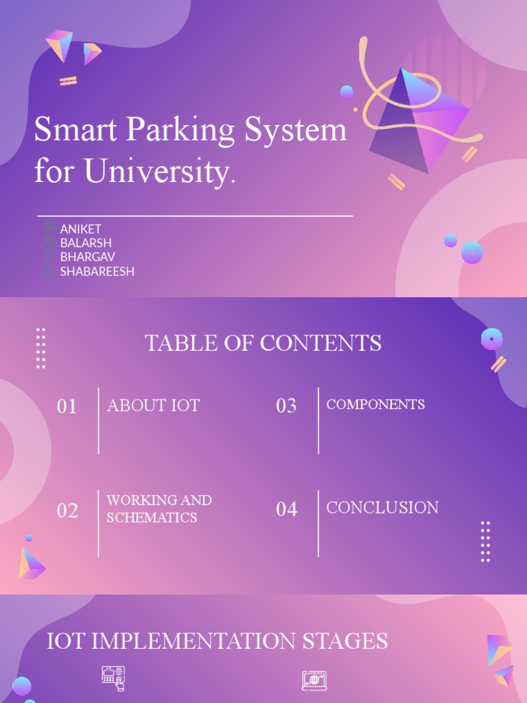 University Smart Parking System Overview | PDF | Computers | Technology ...