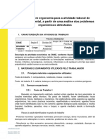 Estudo ergonomia Técnico Ambiental