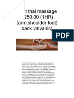 Foot Thai Massage P250.00 (1HR) (Arm, Shoulder Foot) Back Valvanic)