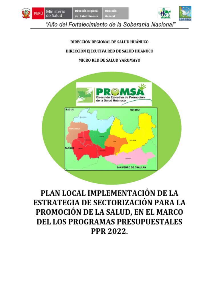 Plan de Trabajo Promsa 20 | PDF