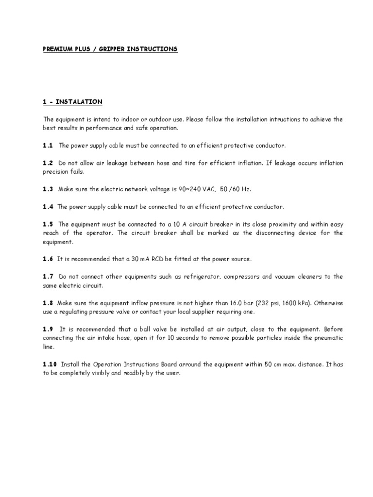 Gripper Instructions 1 PDF Calibration Pressure