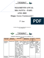 Planejamento Língua Portuguesa 5o Ano Terra Santa 2022