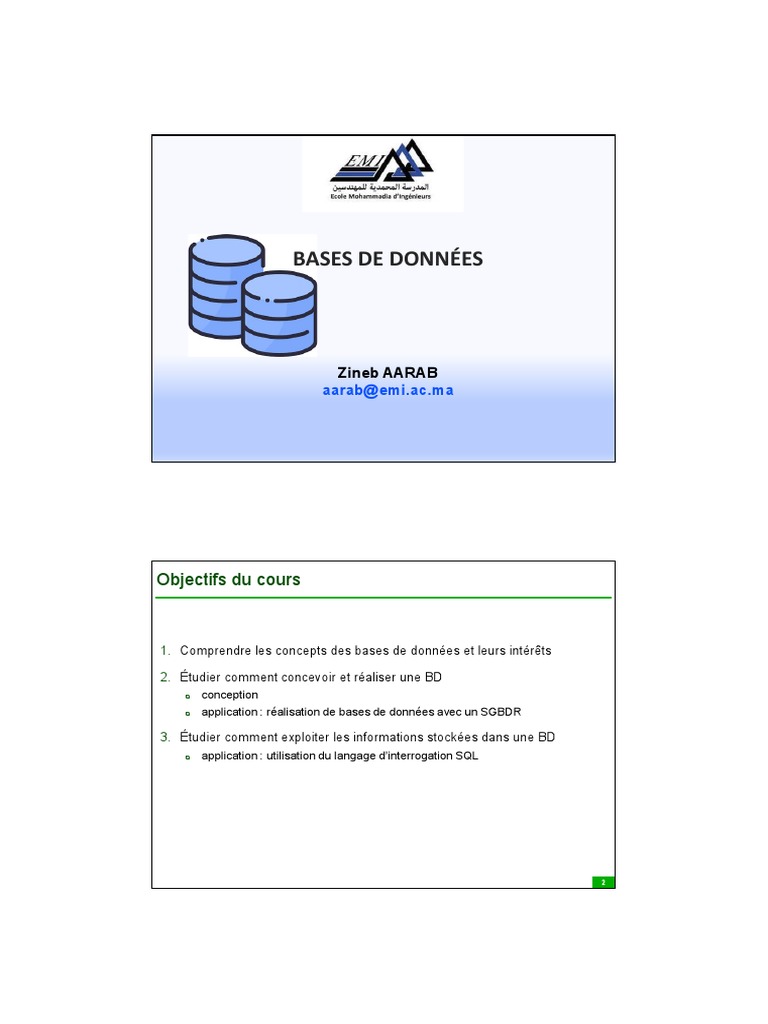 Introduction aux Bases de Données | PDF | Bases de données | Base de ...