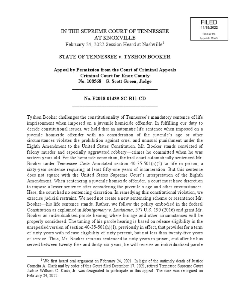 Booker Decision PDF Eighth Amendment To The United States