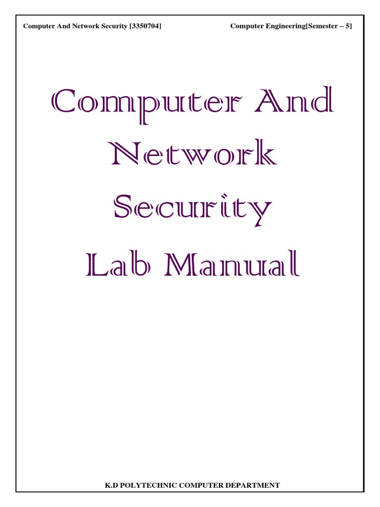 Computer and Network Security | PDF | Computer Network | Public Key ...