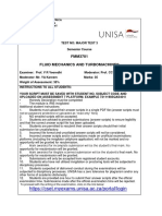 FMM3701 Fluid Mechanics and Turbomachines: University of South Africa School of Engineering Continuous Assessment