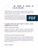 5 Greseli de Evitat La Noul Job