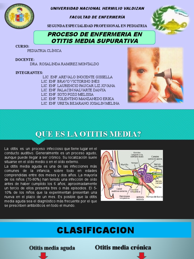 Otitis Media Supurativa Terminado PDF Dolor Termorregulación