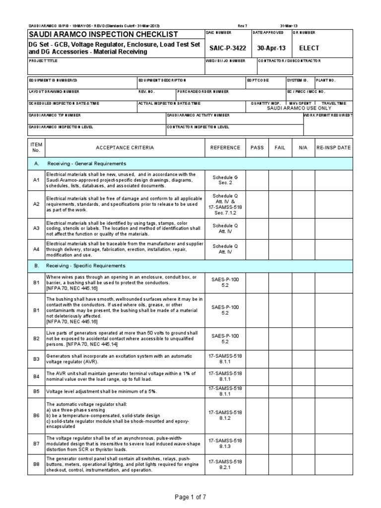 SAIC-P-3422 Rev 7 Final | PDF