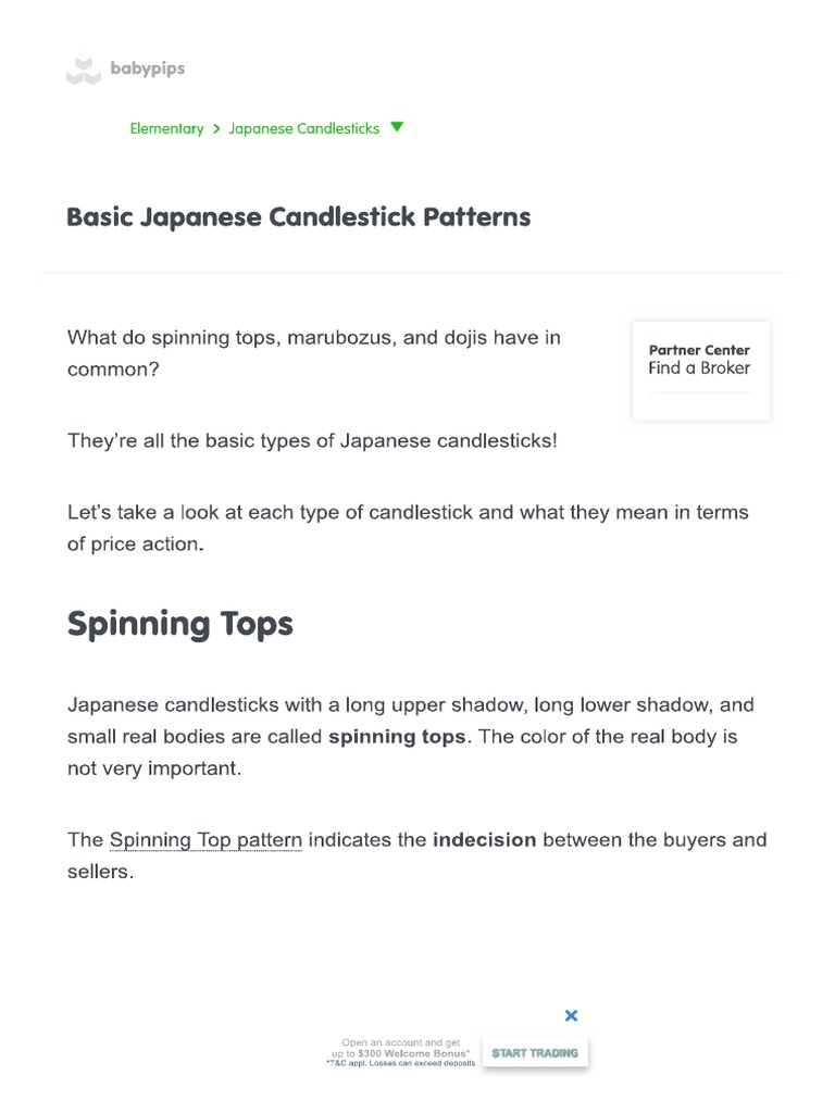 Forex Trading Tips Basic Japanese Candlestick Patterns PDF