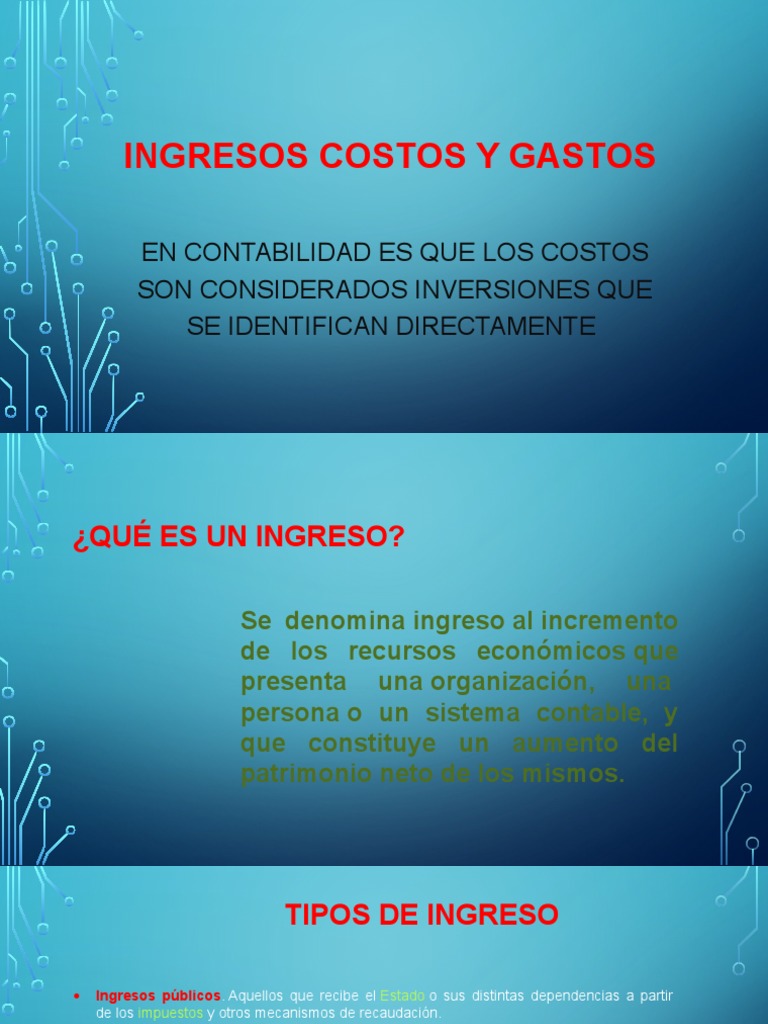 Ingresos, Costos y Gastos en Contabilidad | PDF | Ingresos | Business