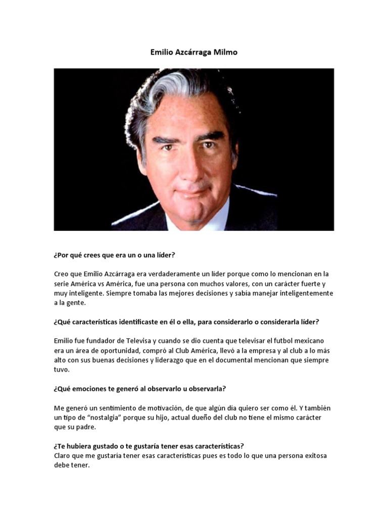 Liderazgo de Emilio Azcárraga Milmo | PDF