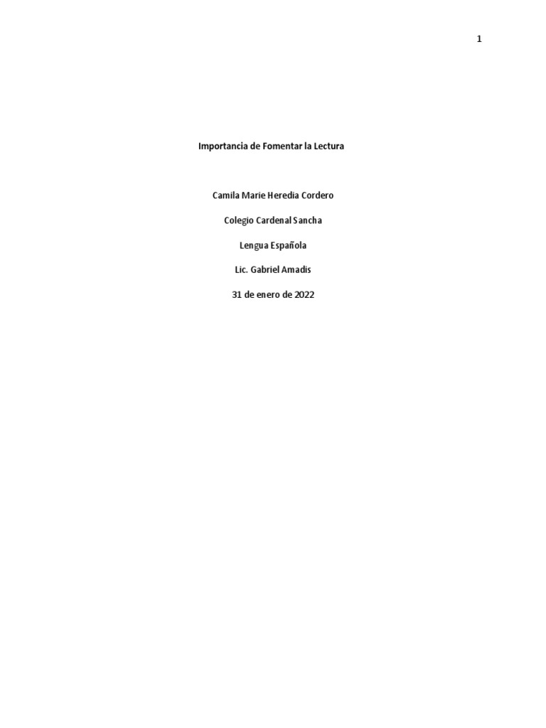 Importancia de la Lectura en Adolescentes | PDF | Aprendizaje ...