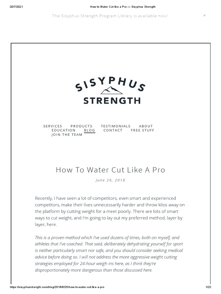 How To Water Cut Like A Pro - Sisyphus Strength | PDF