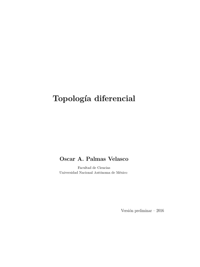 Topología Diferencial (O Palmas) PDF Colector Colector diferenciable