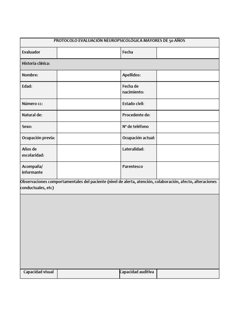 Protocolo evaluaci n neuropsicol gica mayores de 50 a os pdf memoria