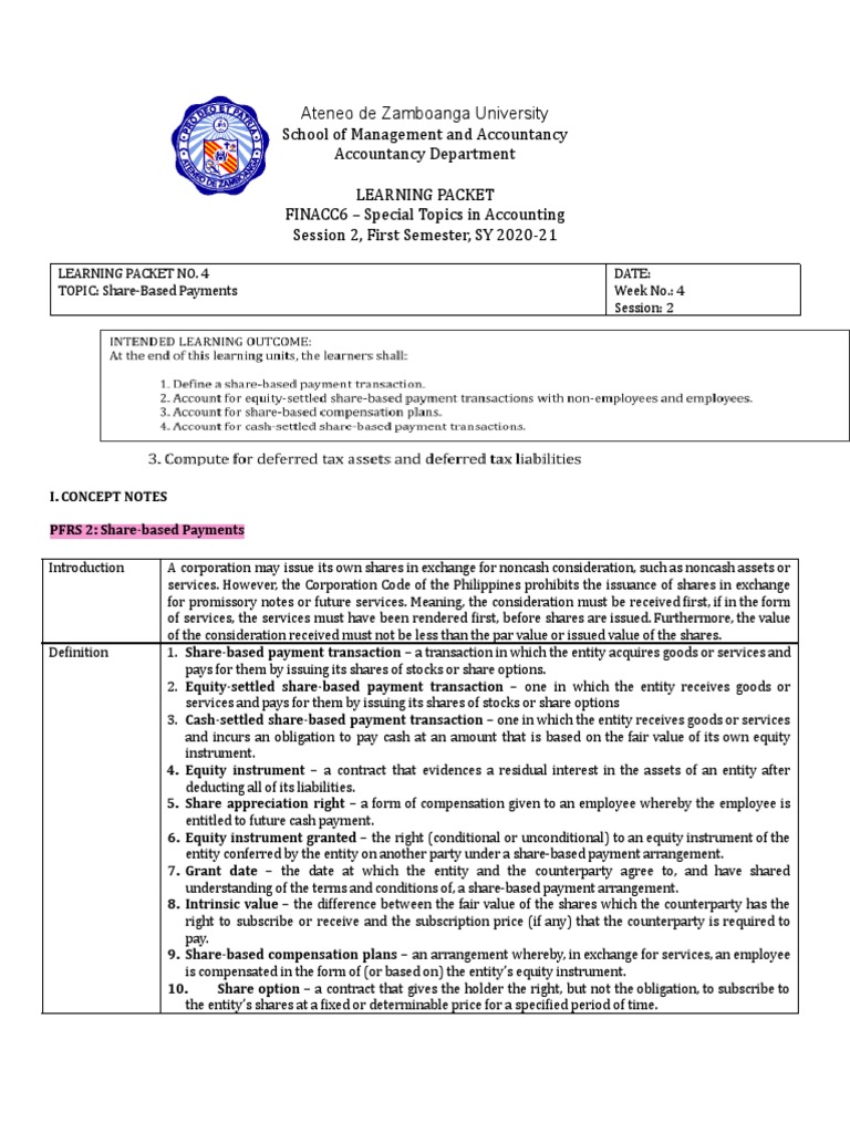 Learning Packet 4 Edited | PDF | Equity (Finance) | Fair Value