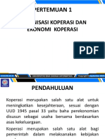 Organisasi Koperasi Dan Ekonomi Koperasi: Pertemuan 1