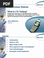 Aeroflex LTE Network and Device Testing - Webinar Pesentation June 16, 2011