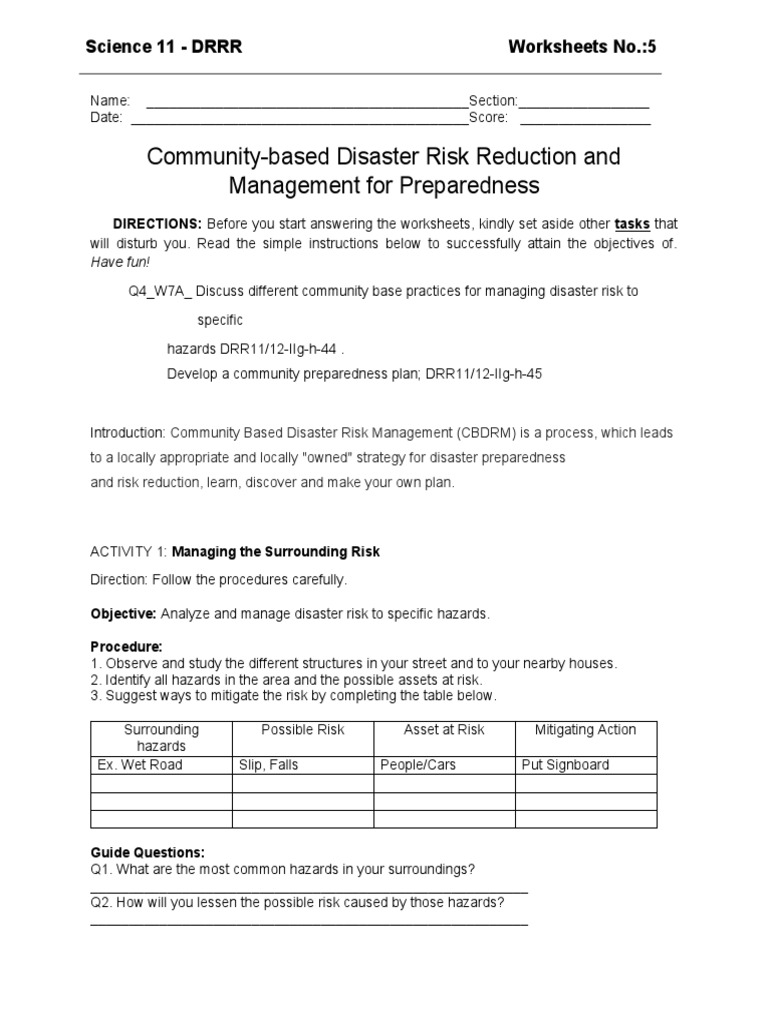 Community Disaster Risk Management Guide | PDF | Emergency Management ...