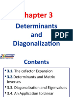Chapter 3 Explains Determinants, Diagonalization, and Matrix Inverses