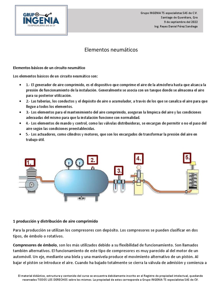 Elementos de un Circuito Neumático | PDF | Solenoide | Pistón