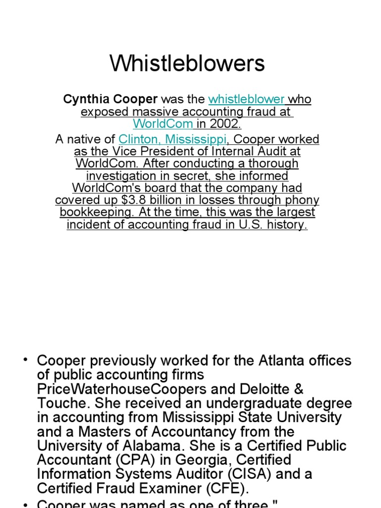 Whistleblowers | PDF