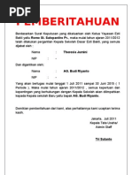 Surat Pergantian Personil