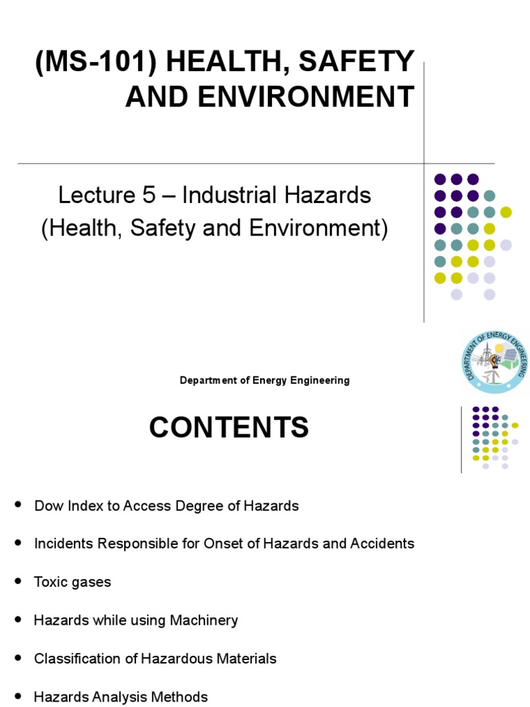 Lecture 5 Industrial Hazards Pdf Explosion Hazards