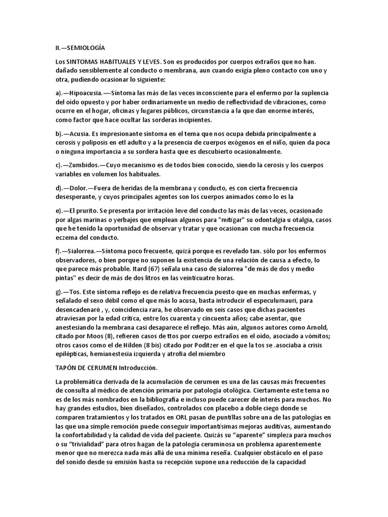 Cuerpos Extraños en Oido Externo PDF Especialidades Medicas