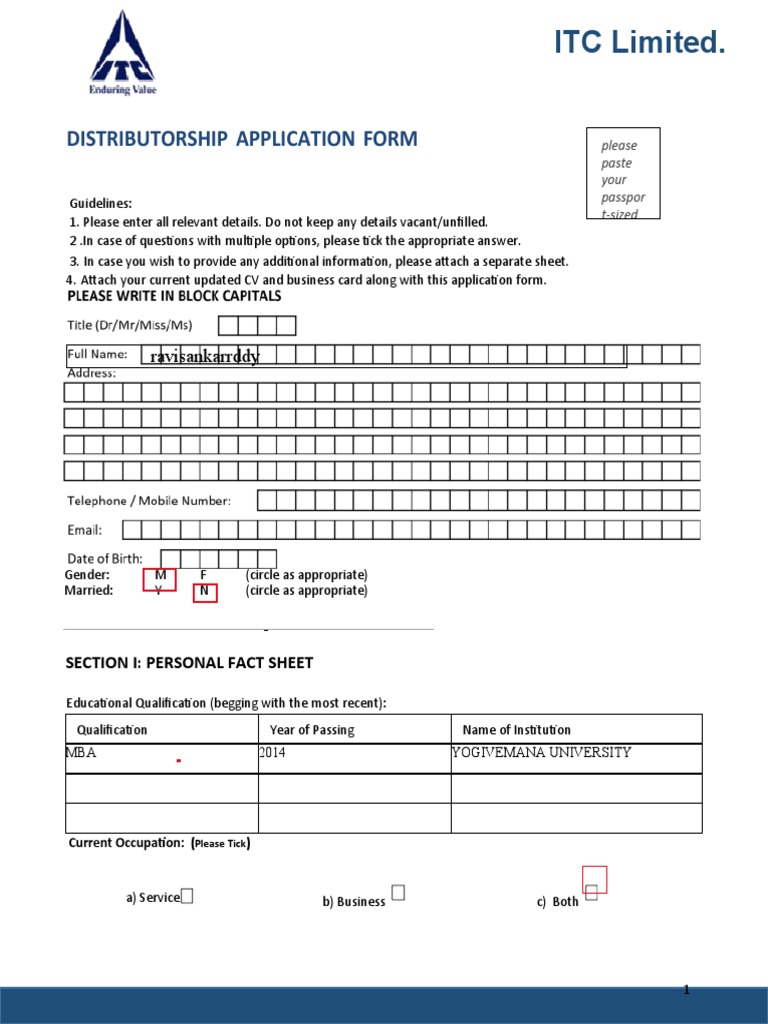 ITC Registration Form 3 PDF Business Partnership