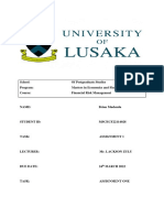 Brian Mudenda Financial Risk Management MSCECF22114028 Assignment 1