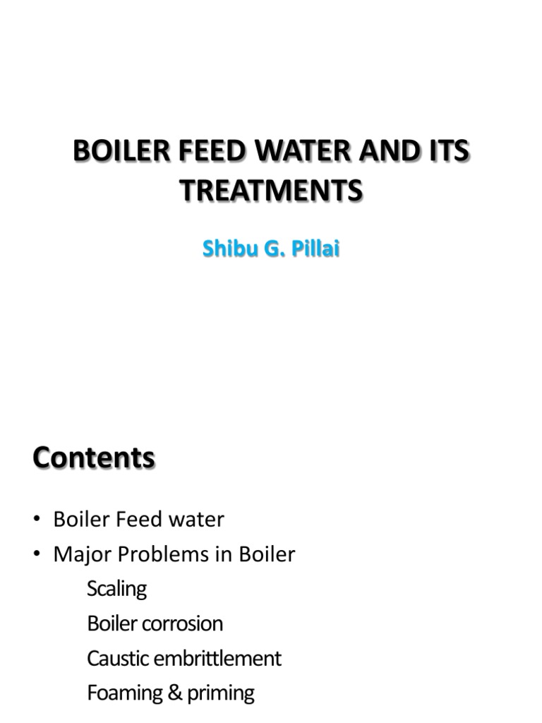 Boiler Feed Water and Its Treatments Shibu Pillai PDF Sodium