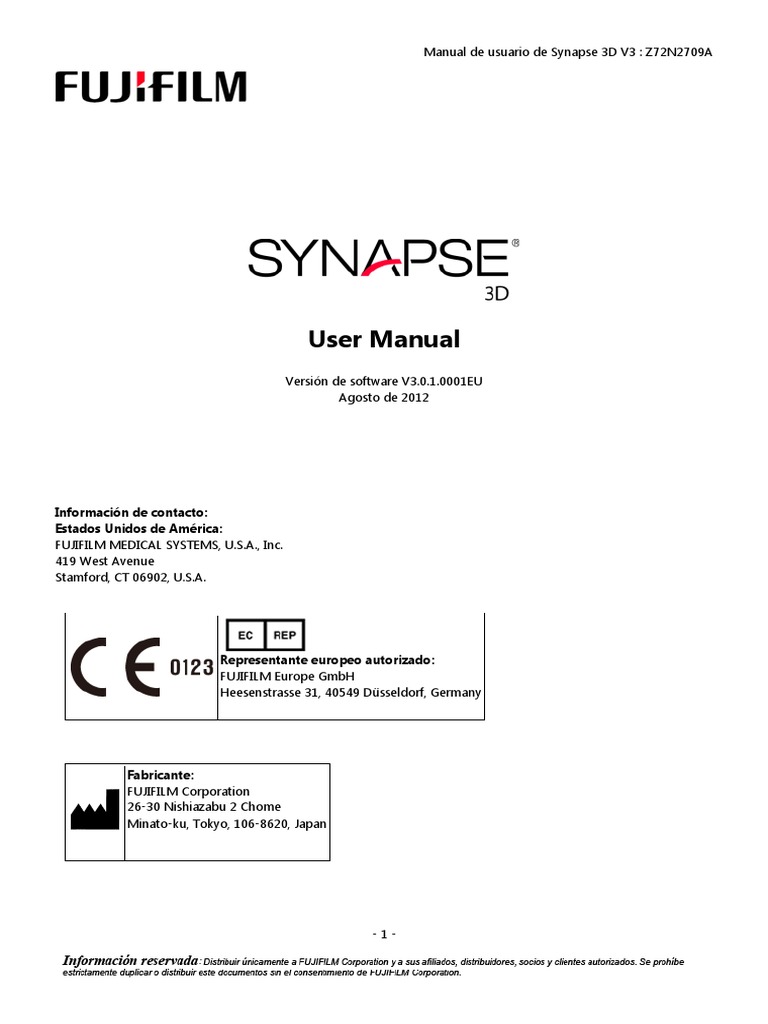 Manual de Usuario Synapse 3D V3 | PDF | Software | Imagenes medicas