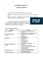 INFORMATION SHEET 4.2-1 Assessment Methods