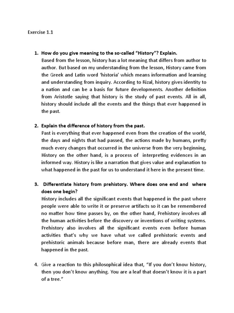 Activity What Is History PDF Time Philosophical Theories