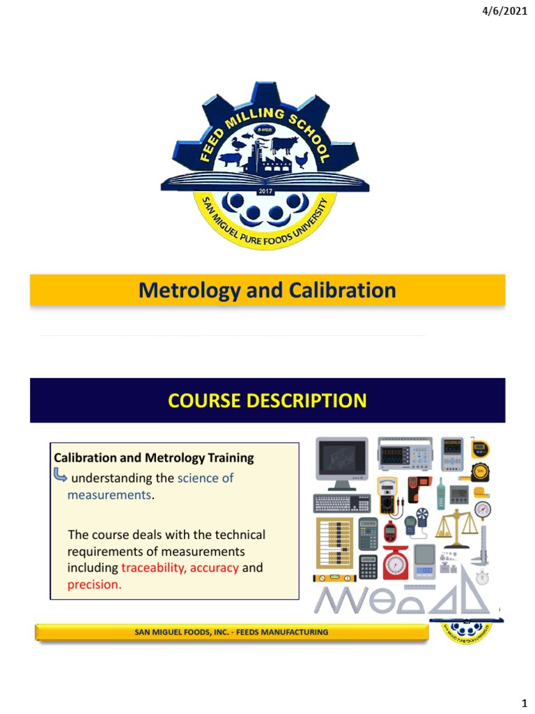 Metrology and Calibration Handout PDF Calibration Observational Error
