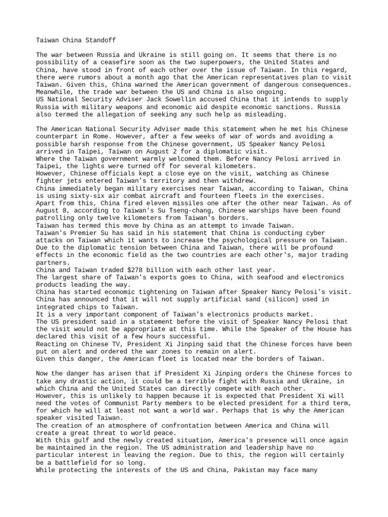 Taiwan China Standoff PDF Taiwan Petroleum