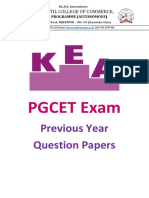 PGCET MCA MBA OLD Question Papers