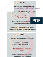 Nptel Course On Entrepreneurship: Entrepreneurial Discovery Parts 3 and 4