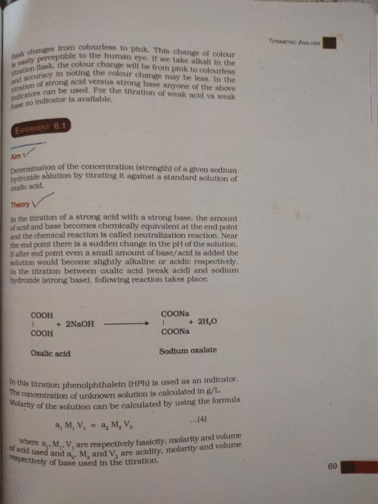 Titrimetric Analysis PDF Titration Chemistry