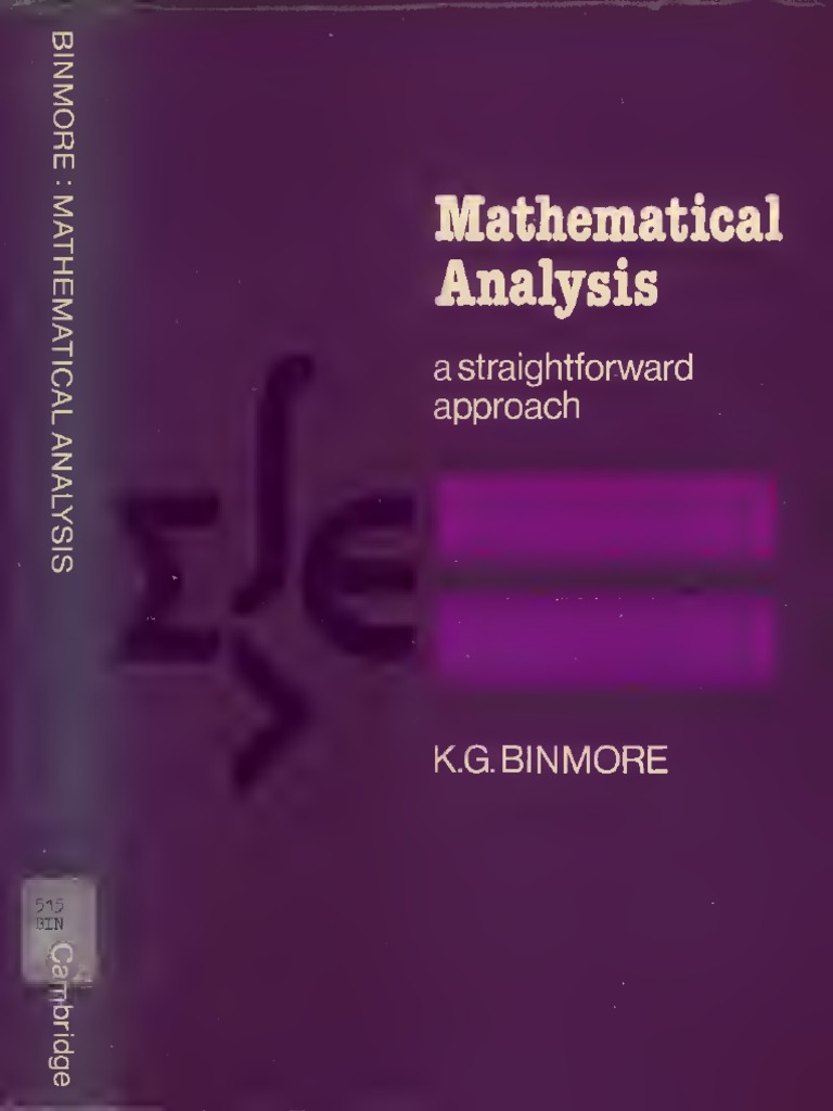 Binmore-MathematicalAnalysis Text | PDF | Function (Mathematics ...