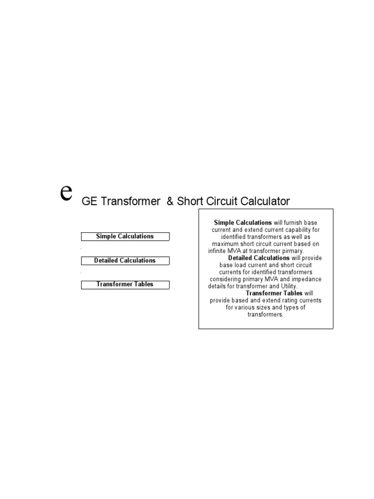 Transformer Load & Short Circuit Calculator | PDF | Transformer ...