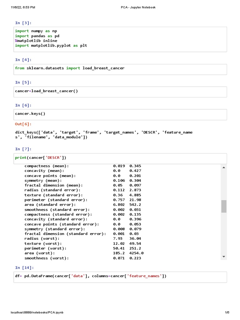 PCA - Jupyter Notebook | PDF