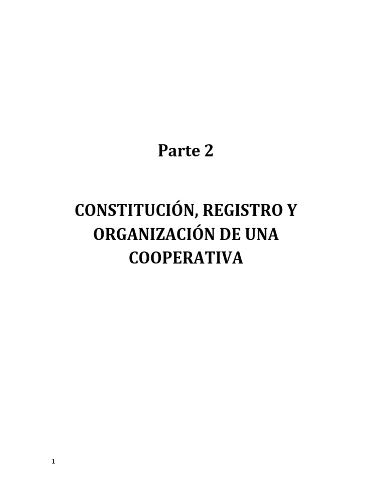 Constitucion Registro y Organizacion de Una Cooperativa | PDF