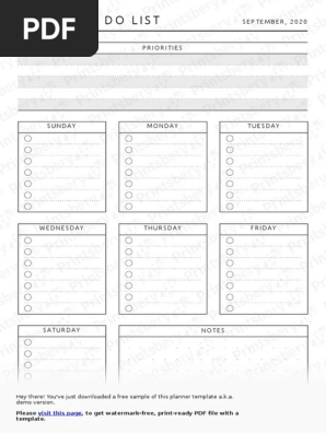 Formal Weekly to Do List-A4