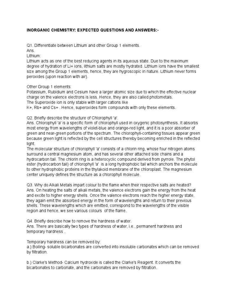 Inorganic compound intelligence overview