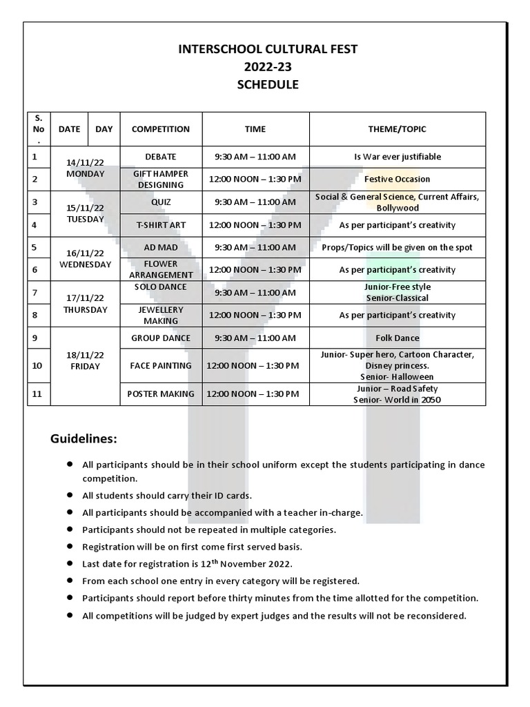 Schedule | PDF