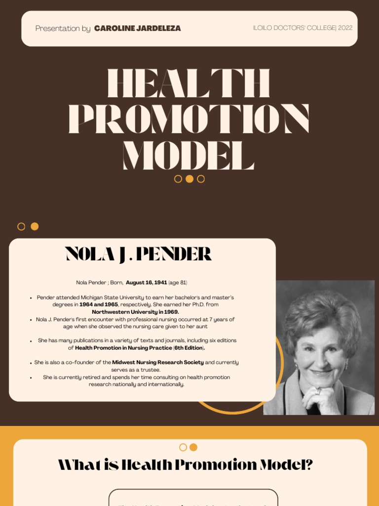 Health Promotion Model Nola Pender PDF